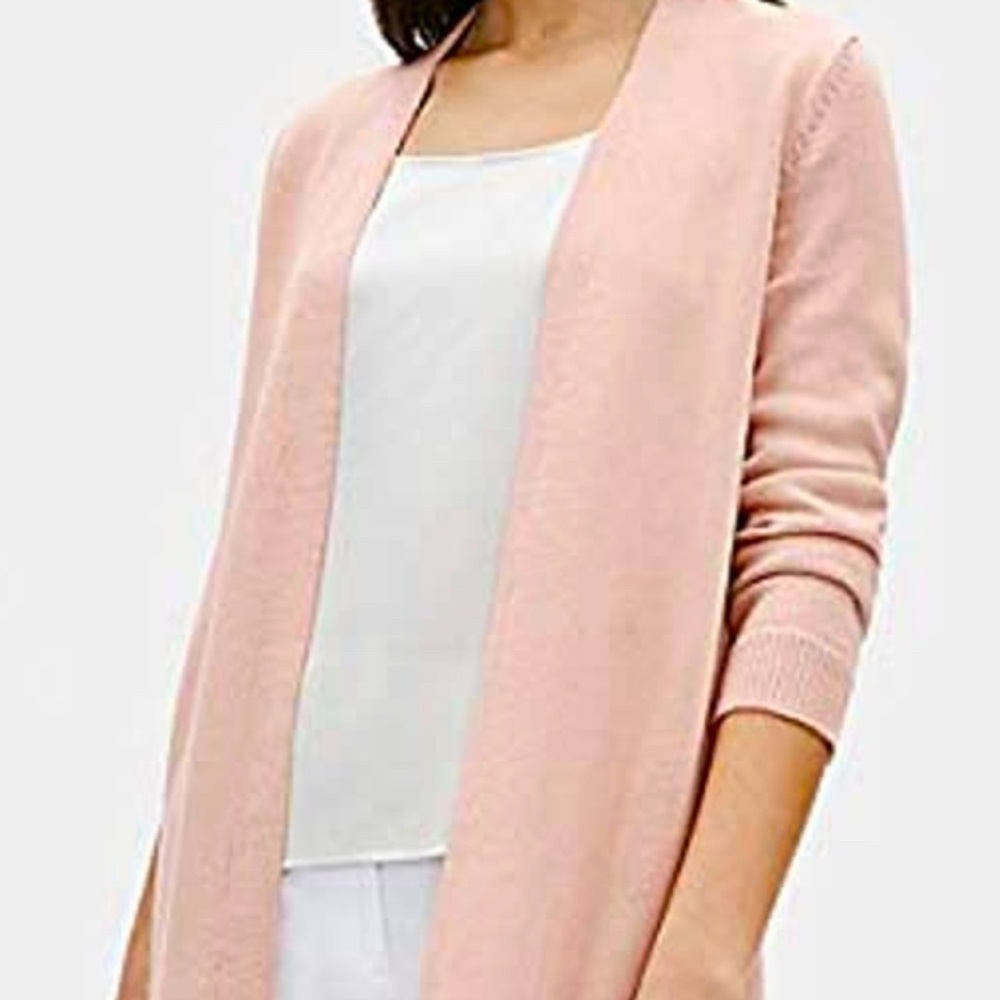 Eileen Fisher Organic Linen Cotton Cardigan - Powder (Pink) - L - MSRP $198